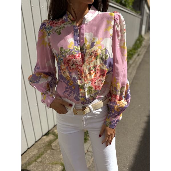 Organza Blouse - Purple Meadow 
