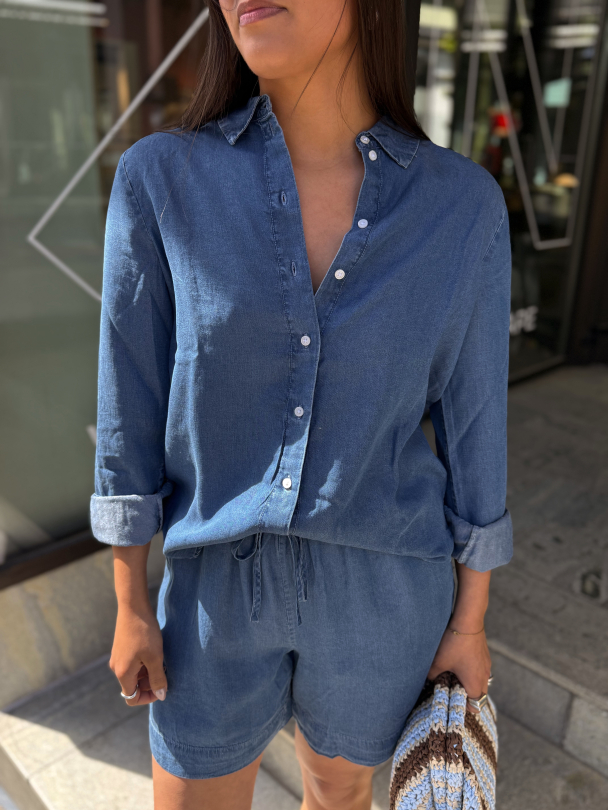 Janna-Viva Shirt - Medium Blue Denim  - Image 1