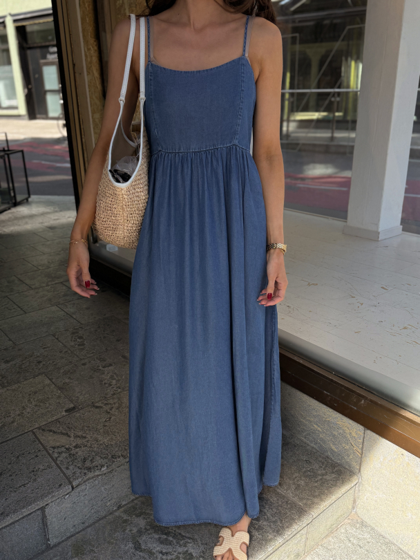 Janna Regular Ankle Dress - Medium Blue Denim - Image 1