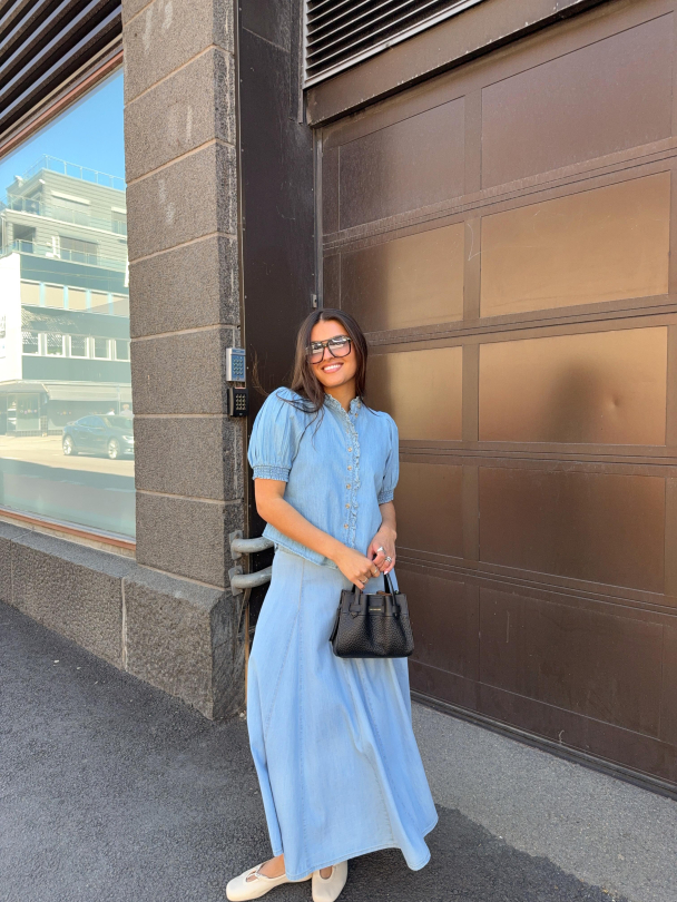 Denim Blouse - Light Blue - Image 4