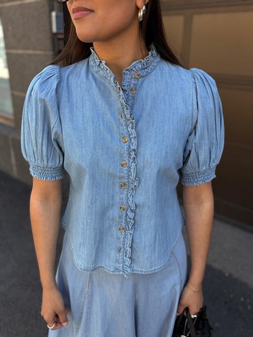 Denim Blouse - Light Blue