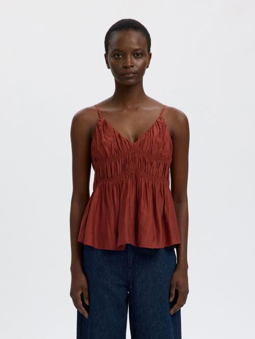 Jackie Strap Top -  Cherry Mahogany 