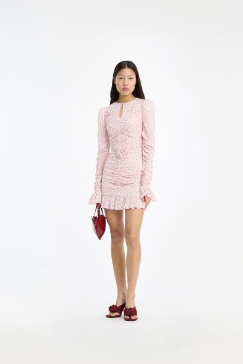 Mini Ruched Dress - Barely Pink Combo 