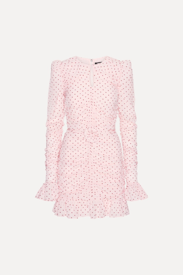 Mini Ruched Dress - Barely Pink Combo  - Image 2