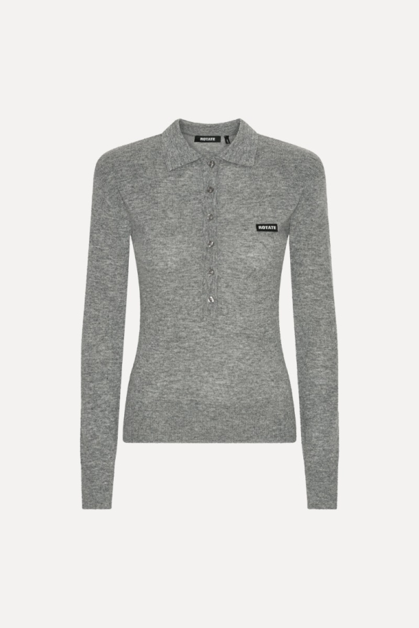 Wool Longsleeve Polo - Frost Gray - Image 2