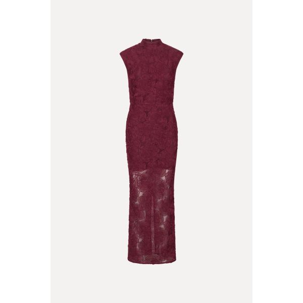 Flower Mesh Maxi Dress - Decadent Chocolate