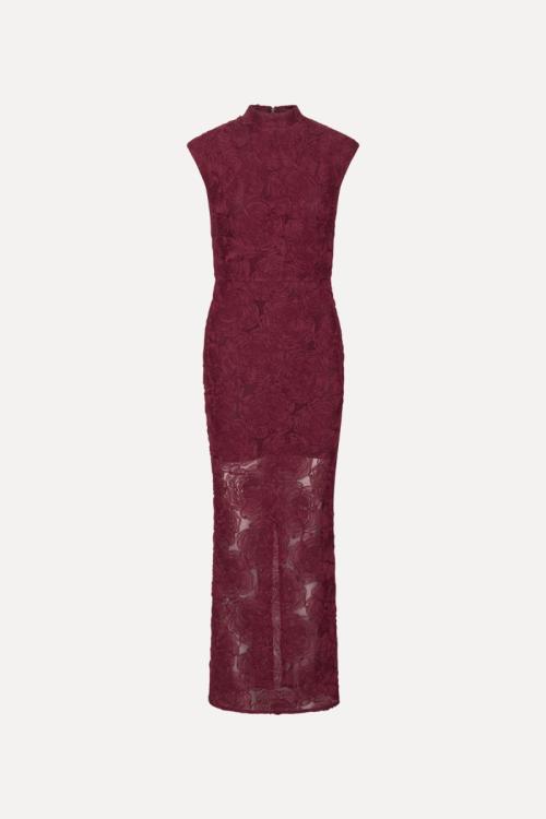 Flower Mesh Maxi Dress - Decadent Chocolate