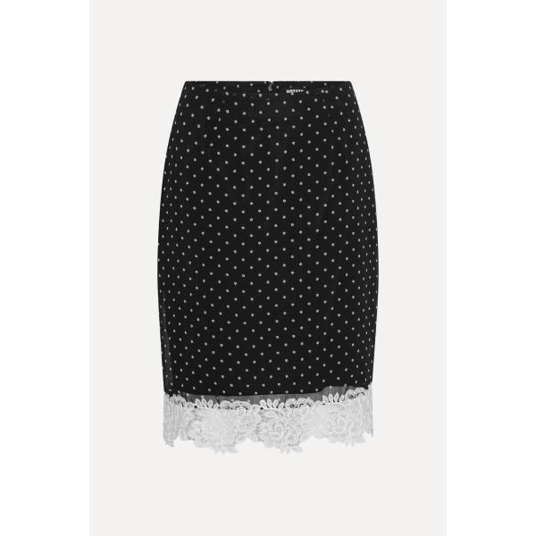 Laceband Pencilskirt - Black Combo 