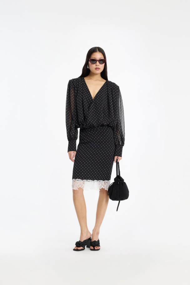 Laceband Pencilskirt - Black Combo  - Image 3