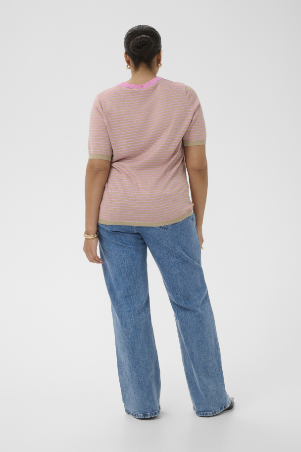 Kaffe Curve Lizzy kortermet stripete genser - Image 3