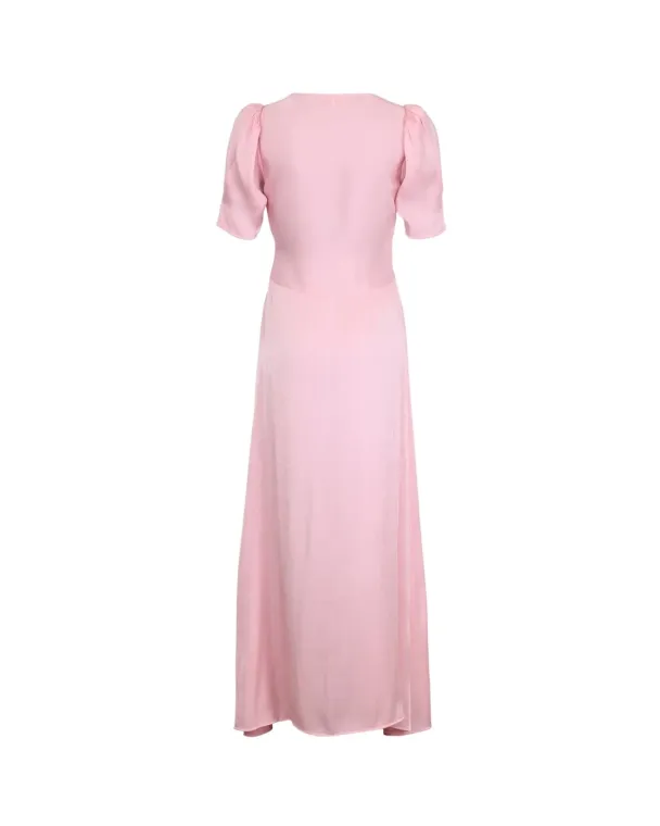 Shiny Button-Down Dress - Dusty Pink  - Image 2