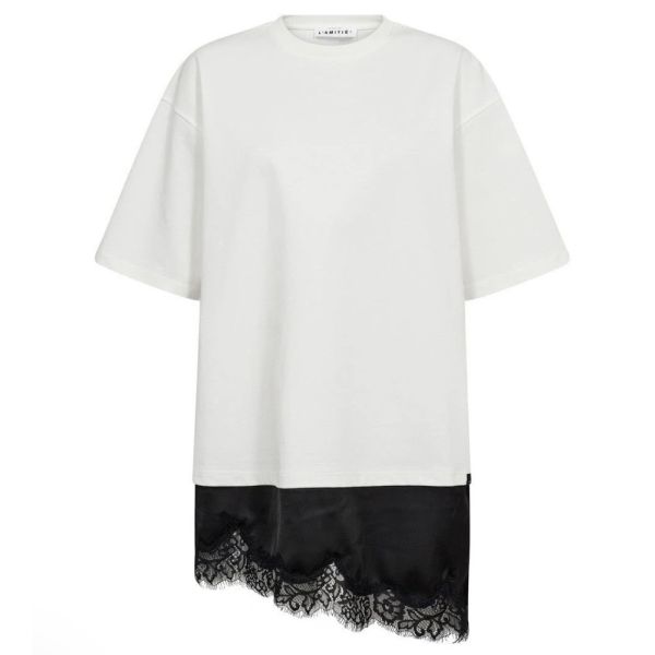 Loose Mix Lingerie Tee - Off White 