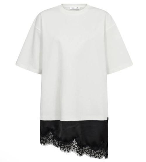 Loose Mix Lingerie Tee - Off White 