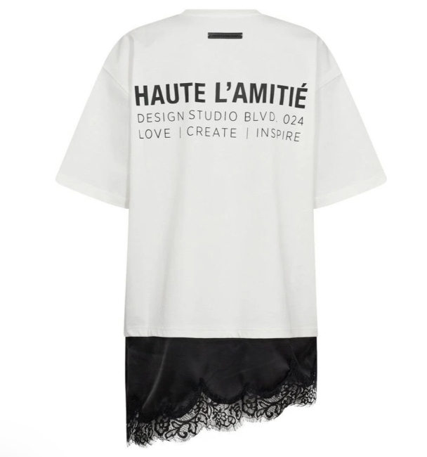 Loose Mix Lingerie Tee - Off White  - Image 2