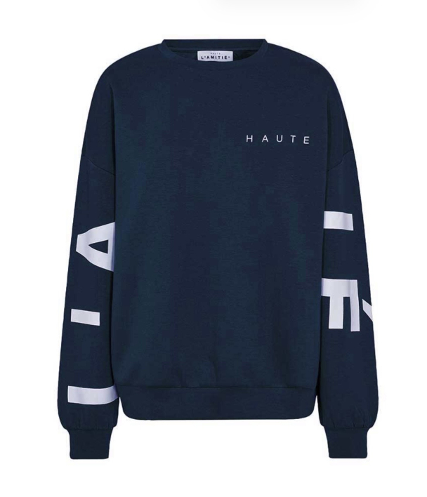 Maxi Split Logo Sweat - Navy 