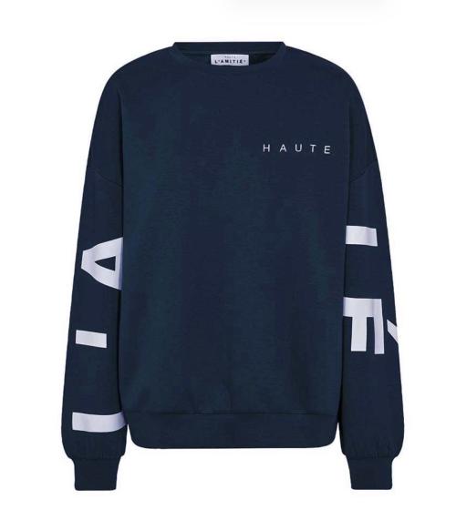 Maxi Split Logo Sweat - Navy 