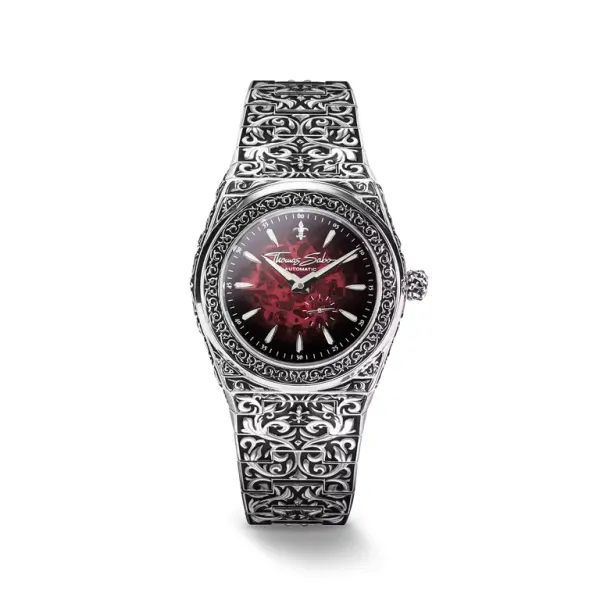 Thomas Sabo - S&oslash;lvklokke Rebel at Heart Revive Automatic 42 mm Rustfritt st&aring;l R&oslash;d