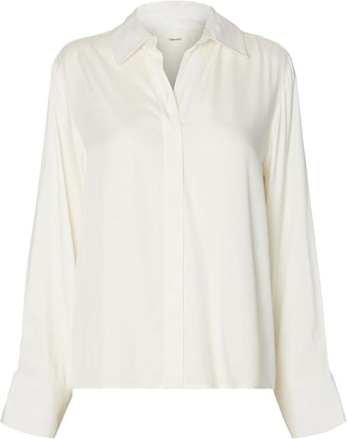 Jonna Reg Open Collar Shirt - Egret  