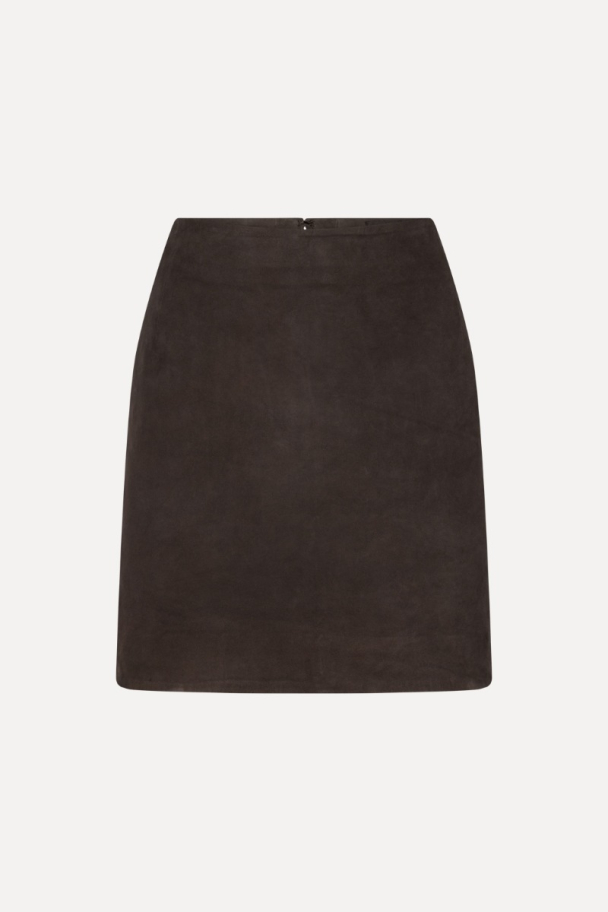 Suede Mini Skirt - Ganache  - Image 3