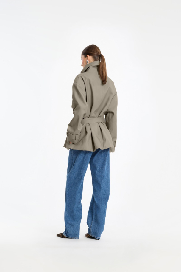 Short Trench Coat - Aluminum  - Image 2