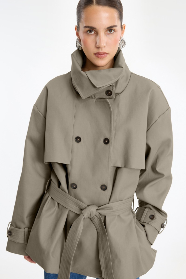 Short Trench Coat - Aluminum  - Image 1