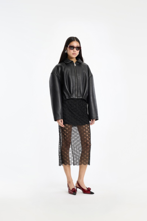 Collared Boxy Jacket - Black  - Image 1