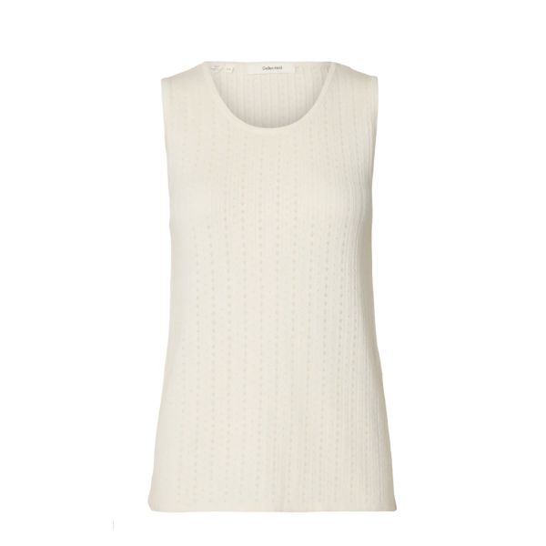 Helle Point Knit Top - Egret