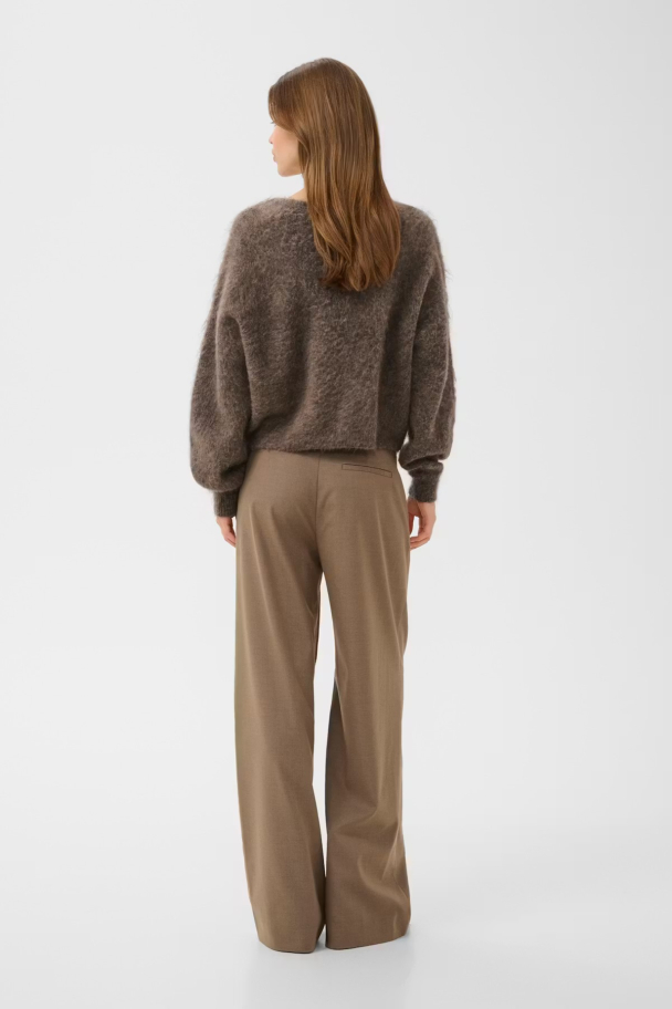 Debbie V Cardigan - Chestnut Melange - Image 3