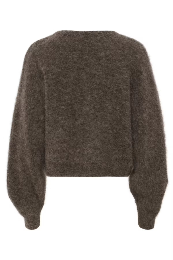 Debbie V Cardigan - Chestnut Melange - Image 4