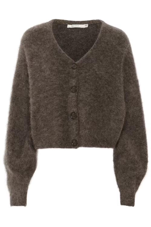 Debbie V Cardigan - Chestnut Melange