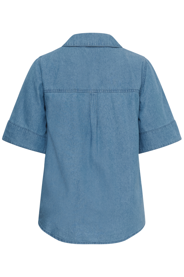 Kaffe Curve Jada kortermet denimskjorte - Image 4