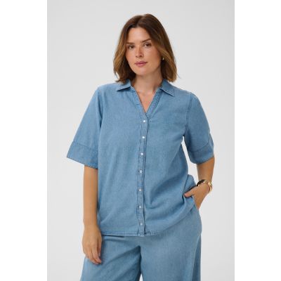 Kaffe Curve Jada kortermet denimskjorte