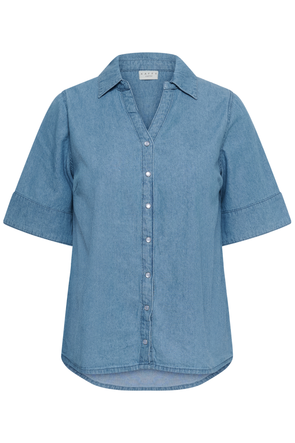 Kaffe Curve Jada kortermet denimskjorte - Image 6