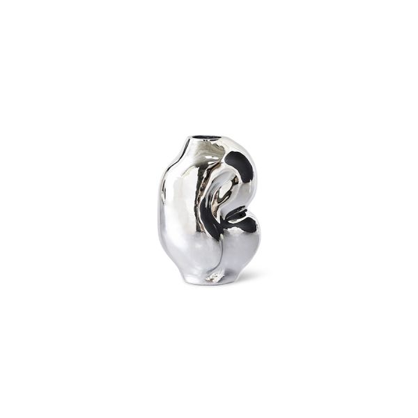 Gleam Glass Small Vase - Chrome