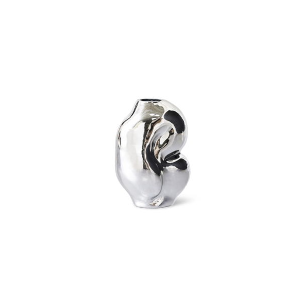 Gleam Glass Small Vase - Chrome