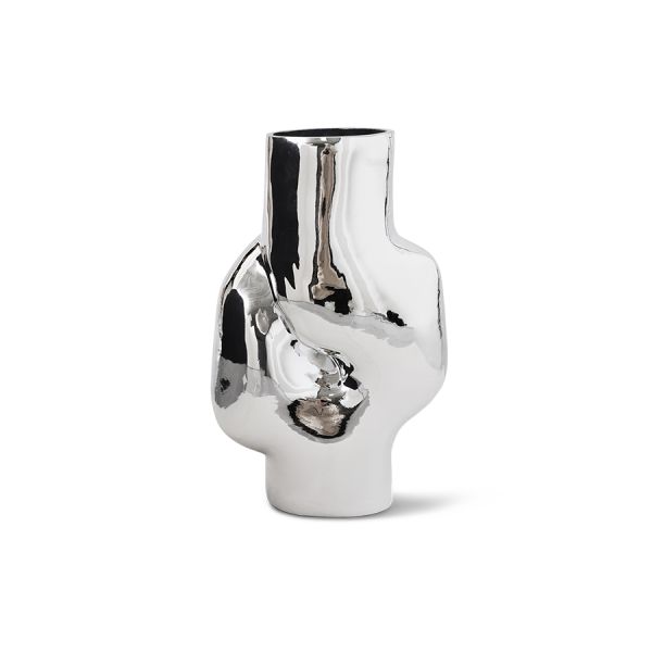 Gleam Glass High Vase - Chrome
