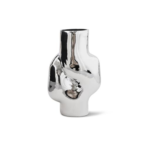 Gleam Glass High Vase - Chrome