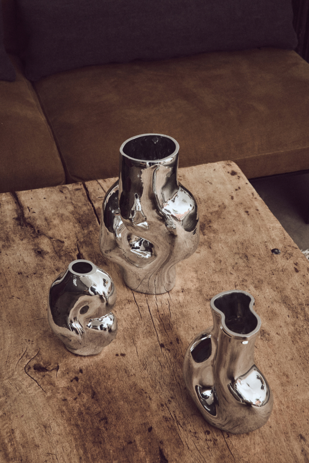 Gleam Glass Vase - Chrome - Image 2