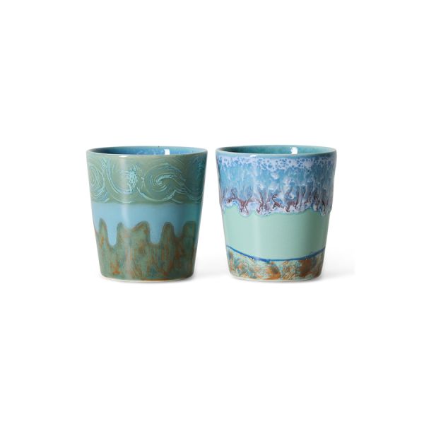 70s Ceramics: Van Gogh Coffee Mugs, Self Portrait set of (2)