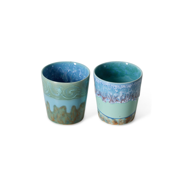 70s Ceramics: Van Gogh Coffee Mugs, Self Portrait set of (2) - Image 2