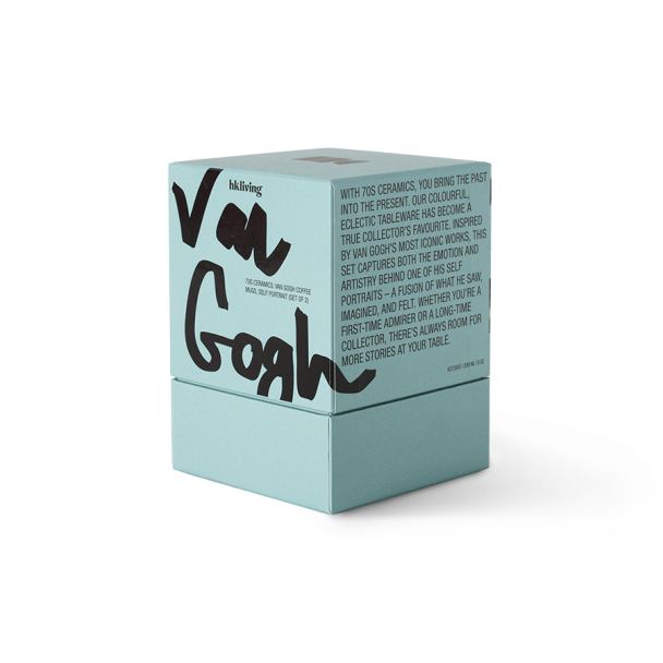 70s Ceramics: Van Gogh Coffee Mugs, Self Portrait set of (2) - Image 3