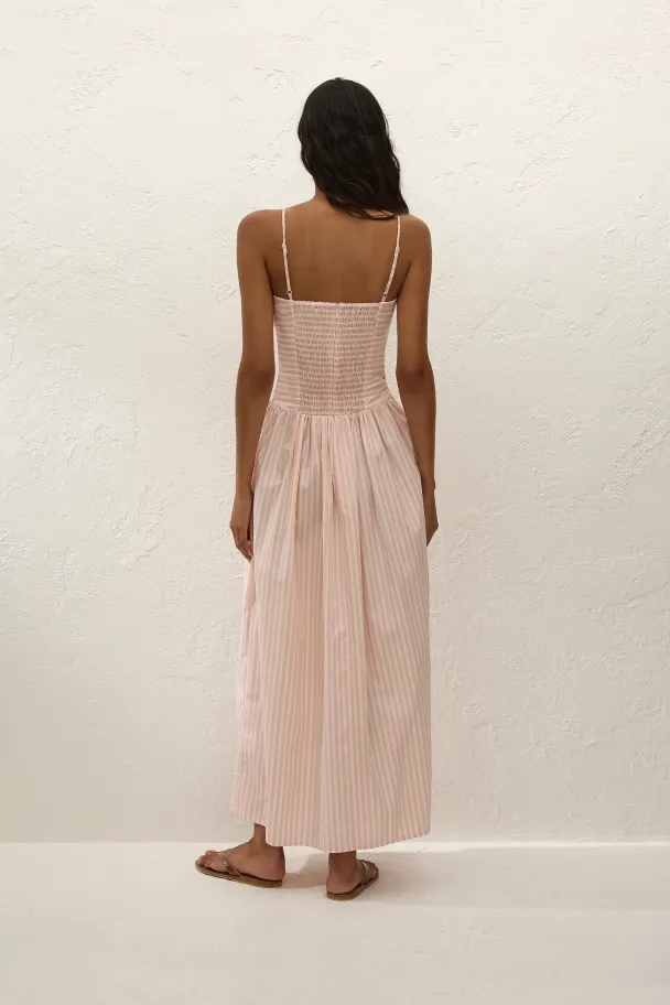Portlligat Maxi Dress - Carmen Stripe & Peony White  - Image 2