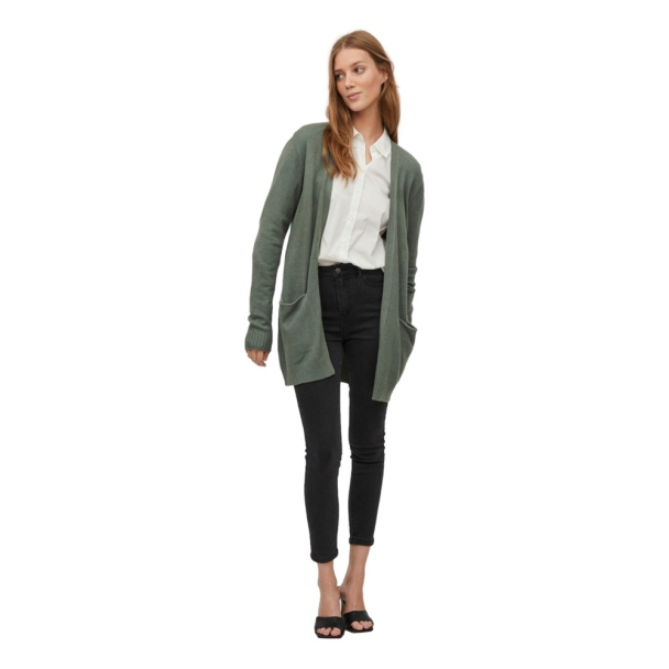 Viril open knit cardigan, grønn - Image 2