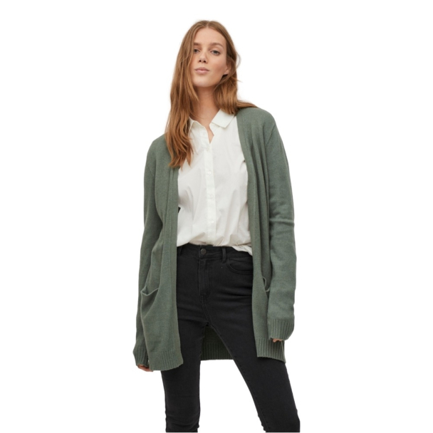 Viril open knit cardigan, grønn - Image 1