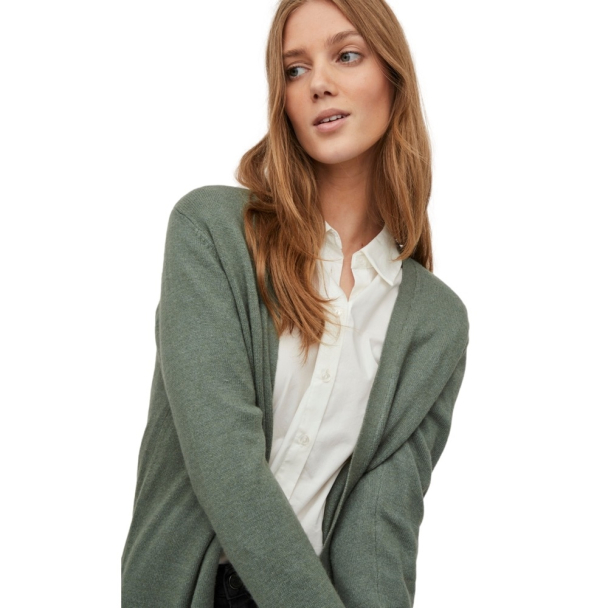 Viril open knit cardigan, grønn - Image 5