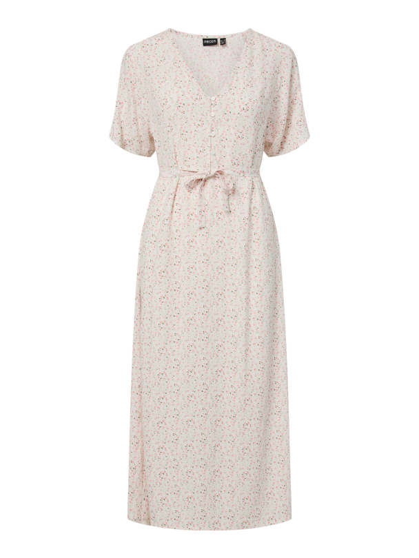 PCBARRI SS MIDI V-NECK DRESS WVN MSA BC - Image 1