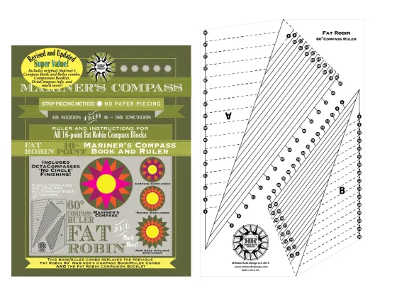  Mariner's Compass Book and Ruler Combo Fat Robin 16 Point # RR184