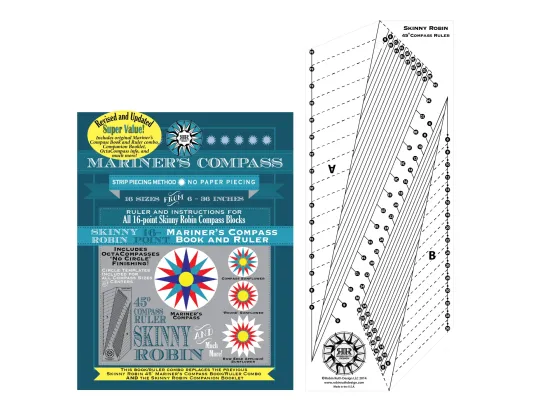  Mariner's Compass Book and Ruler Combo Skinny Robin 16 Point # RR183