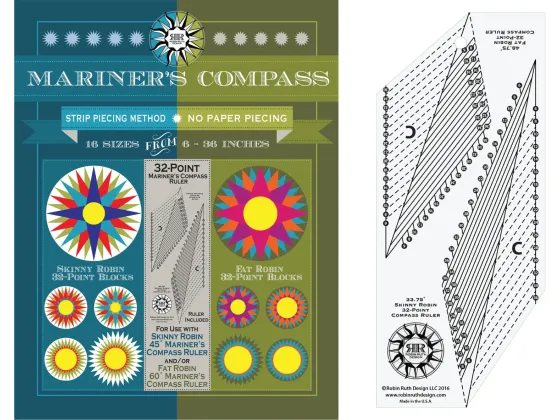  Mariner's Compass Book and Ruler 32 Point# RR164