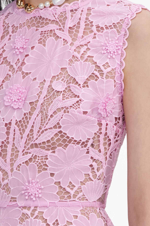 Pink Lace Mini Dress - Pink  - Image 3